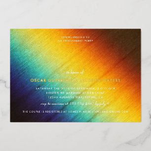 Invitation En Aluminium Fête de fiançailles gay Love is Love au prisme de