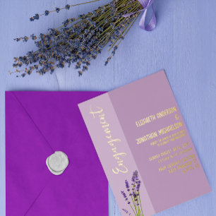 Invitation En Aluminium Fête de fiançailles Lavande Amour