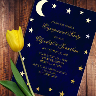 Invitation En Aluminium Fête de fiançailles sous le ciel nocturne céleste