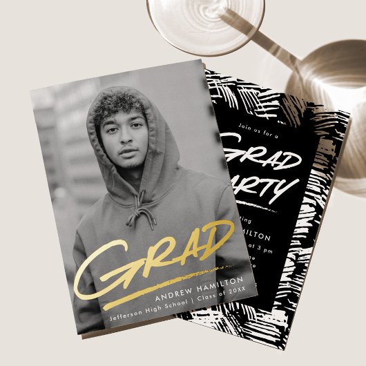 Invitation En Aluminium Fête de fin d'études Photo de graduation avec tire