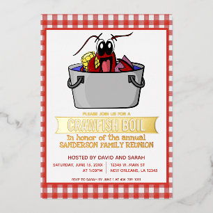 Invitation En Aluminium Fête de fruits de mer écrevisses Fête de famille P