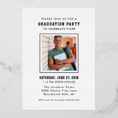 Invitation En Aluminium Fête de graduation de l'or rouge moderne (Verso)