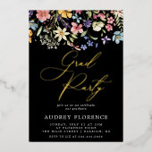 Invitation En Aluminium Fête de graduation Florale Fleur sauvage moderne (Recto)