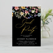 Invitation En Aluminium Fête de graduation Florale Fleur sauvage moderne (Debout devant)