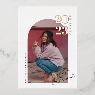 Invitation En Aluminium Fête de graduation minimaliste de l'arc moderne