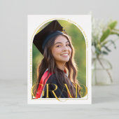 Invitation En Aluminium Fête de graduation photo Arch moderne (Debout devant)