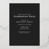Invitation En Aluminium Fête de graduation photo de script moderne (Verso)