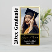Invitation En Aluminium Fête de graduation photo minimale (Debout devant)