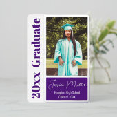 Invitation En Aluminium Fête de graduation photo minimale (Debout devant)