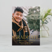 Invitation En Aluminium Fête de Graduation Photo Mod Vertical Dark (Debout devant)