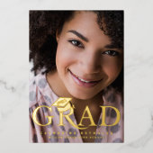 Invitation En Aluminium Fête de graduation photo moderne élégante (Recto)