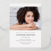 Invitation En Aluminium Fête de graduation photo moderne élégante (Verso)