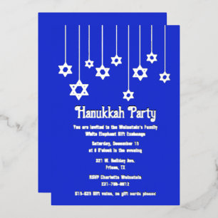 Invitation En Aluminium Fête de Hanukkah des étoiles de David