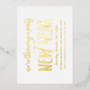 Invitation En Aluminium Fête de la Saint-Sylvestre Brossé