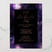 Invitation En Aluminium Fête de la Saint-Sylvestre de Galaxy (Recto)