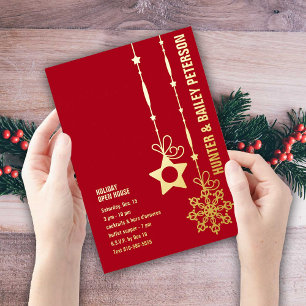 Invitation En Aluminium Fête de maison ouverte pour les fêtes de Noël en o