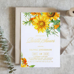 Invitation En Aluminium Fête de mariage automnale tournesol et argousier
