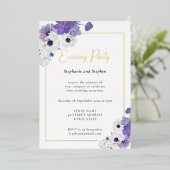 Invitation En Aluminium Fête de mariage géométrique violet (Debout devant)