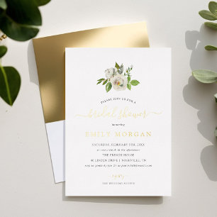Invitation En Aluminium Fête de mariage Gilded Blooms