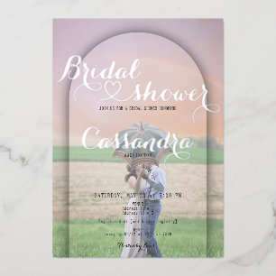 Invitation En Aluminium Fête de mariage Preppy Arch écriture manuscrite cœ