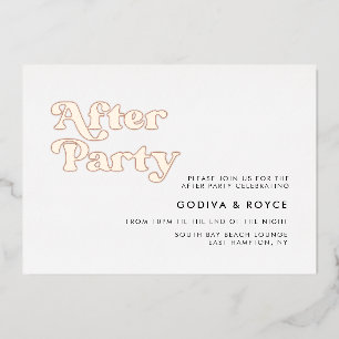 Invitation En Aluminium Fête de Mariage Rétro Après la Cérémonie