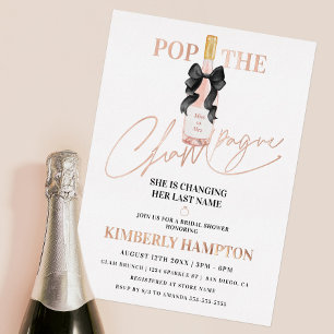Invitation En Aluminium Fête de mariage rose pétillant Champagne