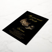 Invitation En Aluminium  Fête de Mascarade Noire  (Rotation)