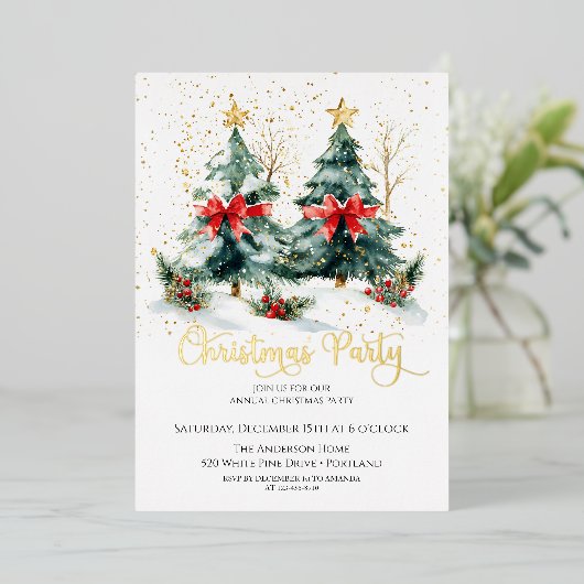 Invitation En Aluminium Fête de Noël (Debout devant)