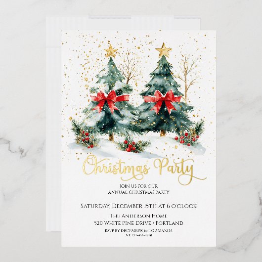 Invitation En Aluminium Fête de Noël (Enveloppe)