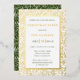 Invitation En Aluminium Fête de Noël à la typographie élégante