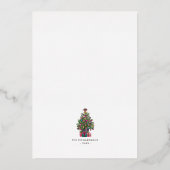 Invitation En Aluminium Fête de Noël Arbre d'or (Verso)