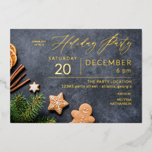 Invitation En Aluminium Fête de Noël au biscuit au gingembre et à l'orange