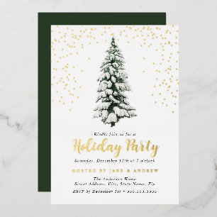 Invitation En Aluminium Fête de Noël autour de l'arbre de Noël