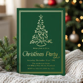 Invitation En Aluminium Fête de Noël classique Green Christmas Tree