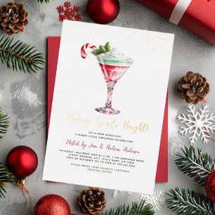 Invitation En Aluminium Fête de Noël Cocktail : Faire Briller les Esprits