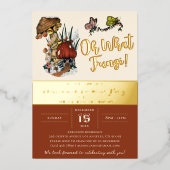 Invitation En Aluminium Fête de Noël de champignons rouges modernes (Recto)