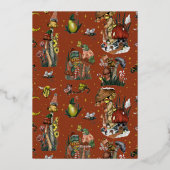 Invitation En Aluminium Fête de Noël de champignons rouges modernes (Verso)