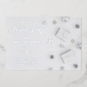 Invitation En Aluminium Fête de Noël de la Pine blanche (Recto)