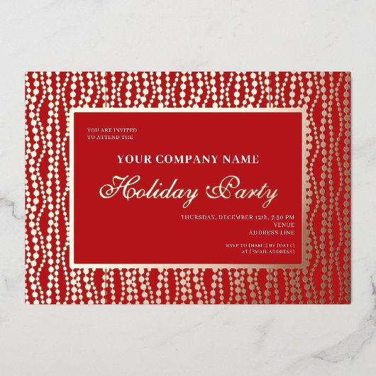 Invitation En Aluminium Fête de Noël de l'entreprise (Recto)