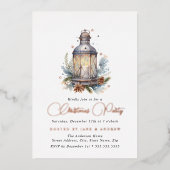 Invitation En Aluminium Fête de Noël de Shimmer Lantern (Recto)