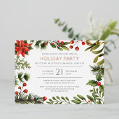 Invitation En Aluminium Fête de Noël d'entreprise Rose Gold (Debout devant)