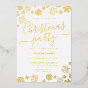 Invitation En Aluminium Fête de Noël d'entreprise White Gold