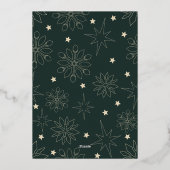 Invitation En Aluminium Fête de Noël Elégant Cerf Vert foncé et Or (Verso)