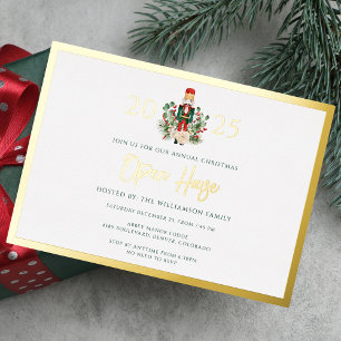 Invitation En Aluminium Fête de Noël en famille Jour férié Maison ouverte