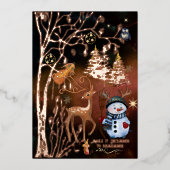 Invitation En Aluminium Fête de Noël Enchanted Woodland Forest (Recto)