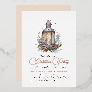 Invitation En Aluminium Fête de Noël festive de la lanterne scintillante