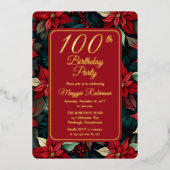 Invitation En Aluminium Fête de Noël Fête Florale 100e fête d'anniversaire (Recto)