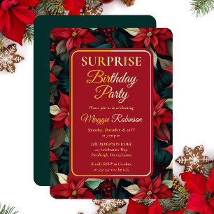 Invitation En Aluminium Fête de Noël Fleurs Surprise Anniversaire