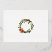 Invitation En Aluminium Fête de Noël Floral Vert Argent (Verso)