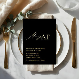 Invitation En Aluminium Fête de Noël Moderne et Joyeuse